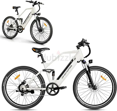 WINDHORSE F3 Electric Bike 650W Motor 36V 15.6Ah Battery 40KM/H Speed 60-80KM Range 27.5 Tire WHITE