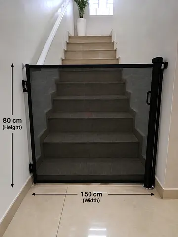 Retractable Mesh Safety Gate – 150 × 80 cm