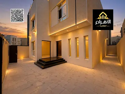 Own a villa for sale, ground and first floor, opposite a garden, freehold villa design, Dubai, on S