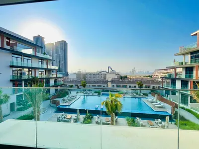Furnished 1BR Apartment | Oxford 212 JVC | Balcony & Pool Access