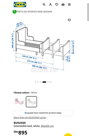 IKEA BUSUNGE Extendable bed (80x200 cm)