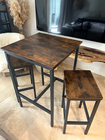 High table and two chairs