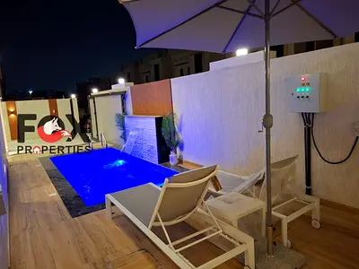 Luxury villa for sale in Al Zahia | Two floors, roof, 6 master bedrooms and private pool