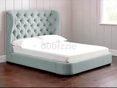 Tufted Wingback Upholstered Double Bed Frame