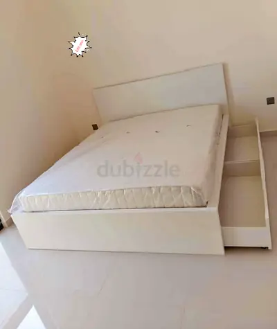 IKEA Malam queen size bed 160/200cm bed with 2 storage drawers underneath and Ikea mattress