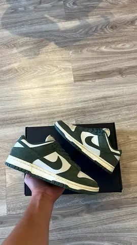 Nike Dunk Low Dark Green suede and White Sneakers, negotiable price