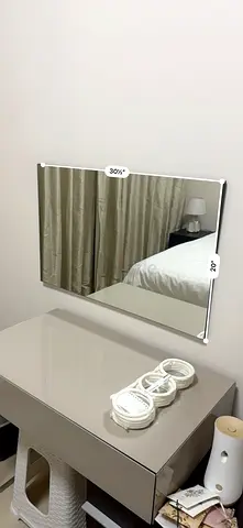 Wall Mirror - Rectangular Frameless, 30x20 (approx) in Good Condition
