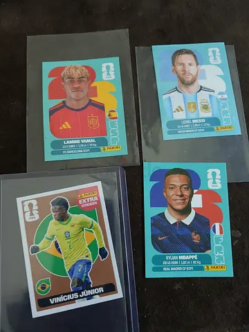 Set of 4 World Cup Football Trading Cards (Vinicius Jr. + 3)