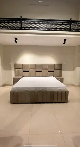 Modern Upholstered Bed Set with Matching Nightstands