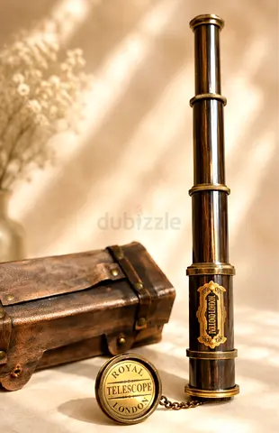 Beautiful vintage brass dollond London telescope 45 cms big with leather case from London