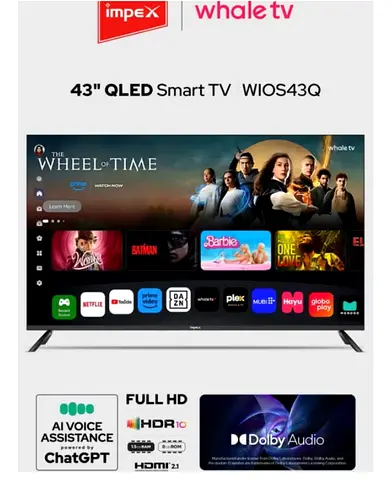 43" Impex Whale QLED Smart TV WIOS43Q - Full HD, HDR10, Dolby Audio + 2000 Channel Box till Feb 27