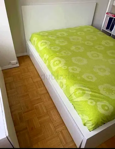 IKEA  Queen Size Bed + 2 Storage Drawers + Mattress