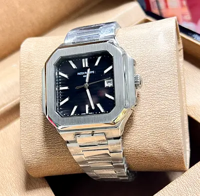 Patek Philippe style stainless steel men's watch with date (in box)🔥🔥🔥