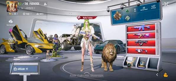 PUBG ACCOUNT 71 collection - mythic high level - sports cars new Xsuit