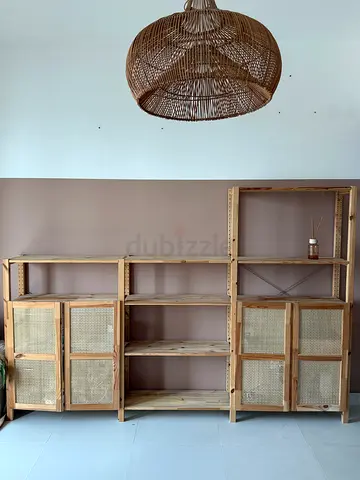 Wood and bamboo cabinet / shelving unit - IKEA - Office, corridor, living room
