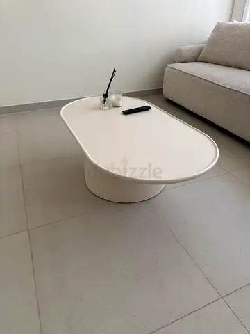 Minimalist White Oval Coffee Table - Good Condition