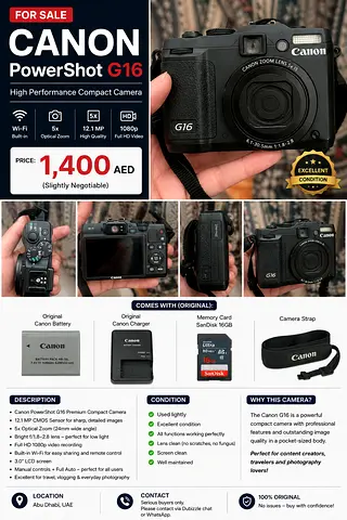 Canon PowerShot G16 Compact Camera