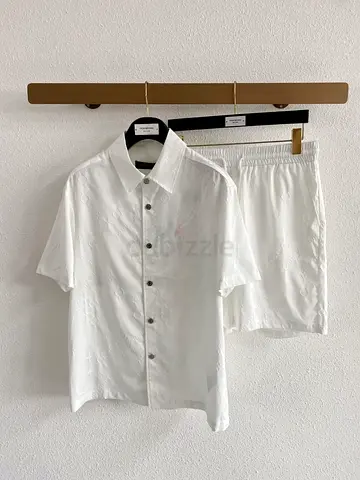 Lv White short-sleeve shirt and matching shorts set - casual summer set