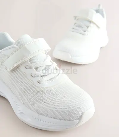 White Children's Sports Shoes with Velcro Strap kids school sneakers