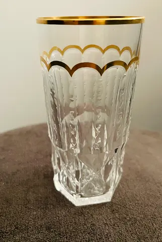 Antique St Louis Excellence set- 6 gold cut crystal Highball Glass available - H 13 cm set