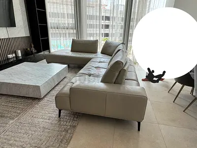 Excellent condition Italian Sectional Leather Sofa new cost 13k Dollars