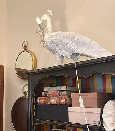 SELETTI Peacock LED lamp design by Marcantonio 100x29cm H69cm