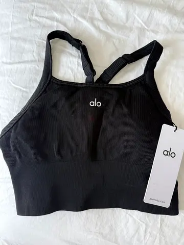Alo yoga bra tank training top sporty black