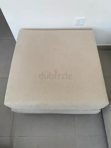 Upholstered Ottoman / Footstool – Beige