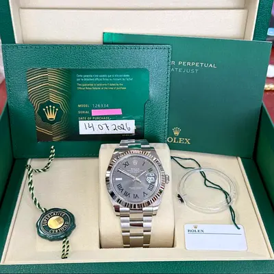Rolex Datejust 2026 Wimbledon Dial Oyster 126334 1:1 Clone With Box and Card