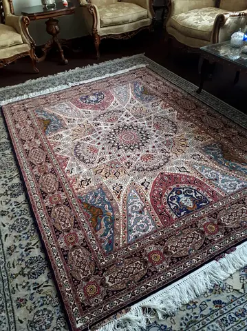 Silk and Wool Persian Rug