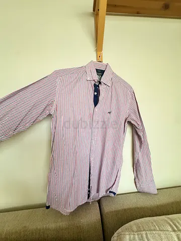 Men's Savior Brothers long sleeve striped button-up shirt - size M