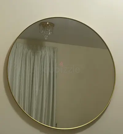 IKEA LINDBYN Round Gold Mirror.
