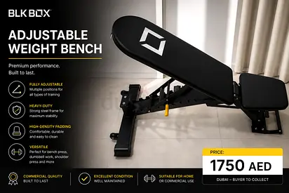 BLK BOX Adjustable Weight Bench — Heavy Duty, Multi-Position