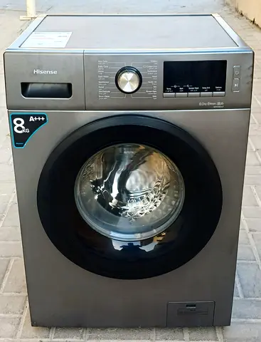 this fully automatic Hisense 8kg washing machine, good condition perfect working,  color is grey.
