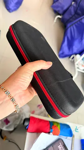 Hard Travel Case for Electronics Accessories (zippered) - Black/Red