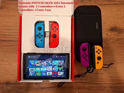 Nintendo Switch OLED 2022 with 4 Joy-Con, Carry Case