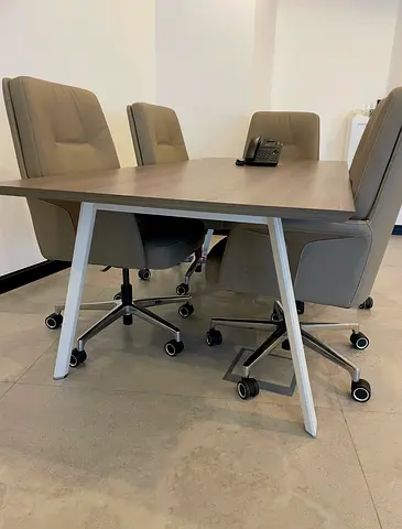Meeting Table with 6 Rolling Executive Chairs - New Condition