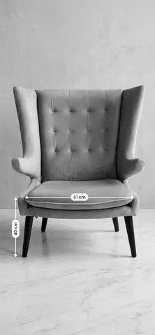 Modern Grey Wingback Accent Chair - Comfortable Tufted Lounge