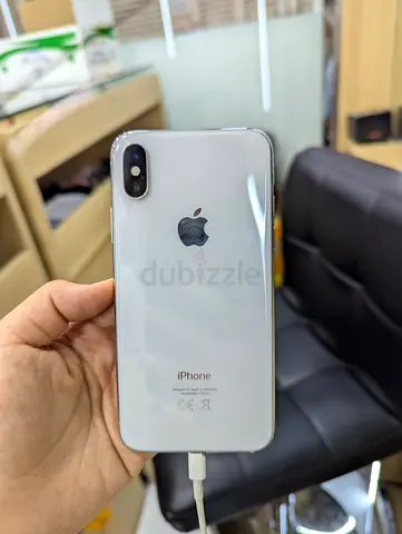 Silver iPhone X in good condition