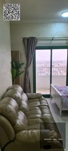 Furnished studio in Smart Tower Al Alia, no contract attestation, excellent space, balcony, prime location; yearly rent AED 23,000 with 4 payments
