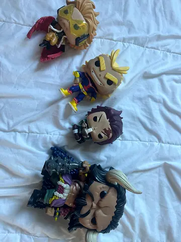 Anime Funko Pop Lot (4 Figures) - Kaido, Hawks, All Might, Tanjiro