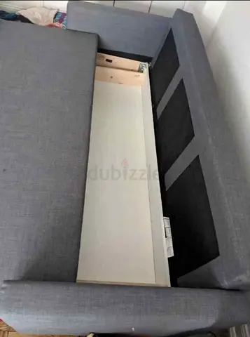 Gray Fabric Storage Sofa Bed - Good Condition