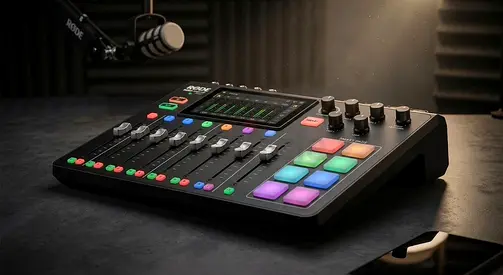 Compact USB Mixer/Podcast Console with RGB Pads - Like New