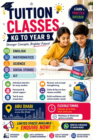Tuition classes for children KG to year 9