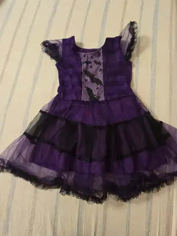 Purple Halloween-themed tulle dress for girl, size child