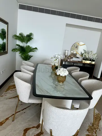 Relocation sale- modern 8 seater dinning table with marble top