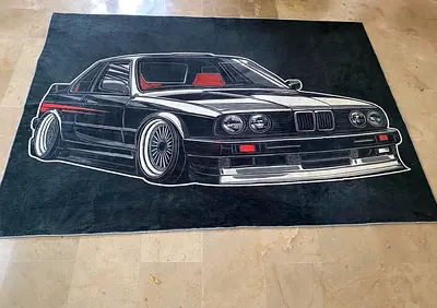 Bmw e30 Custom Car Rug / Carpet  – 5×8 ft