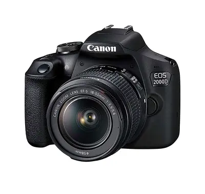 Canon EOS 2000D DSLR with 18-55mm kit lens - Good condition with less 50mm,85mm ,kit lens with box
