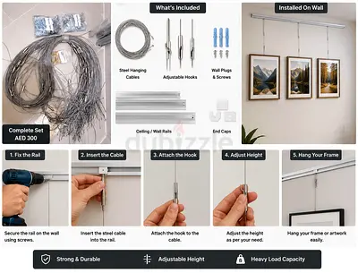 Professional Gallery Style Art Hanging System Complete Set Original Price 3800 AED