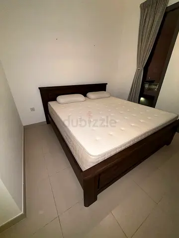 Wooden Queen Bed Frame with Mattress - Good Condition